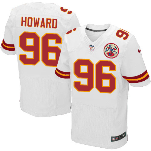 Men's Elite Jaye Howard Nike Jersey White Road - #96 NFL Kansas City Chiefs